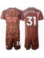 Manchester City Ederson Moraes #31 Brankářské Domácí dres pro děti 2024-25 Krátký Rukáv (+ trenýrky)